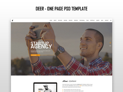 Deer - One Page PSD deer one page psd template theme ui