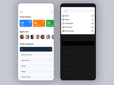 Ticket Management agents answers categories design history ios live live chat search ticket ticket app ticketing