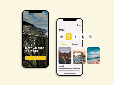 Travel App app app design design ios package screen template travel travelling ui vector xd design