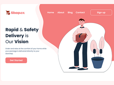 Shopax Landing page branding design typography ui ux