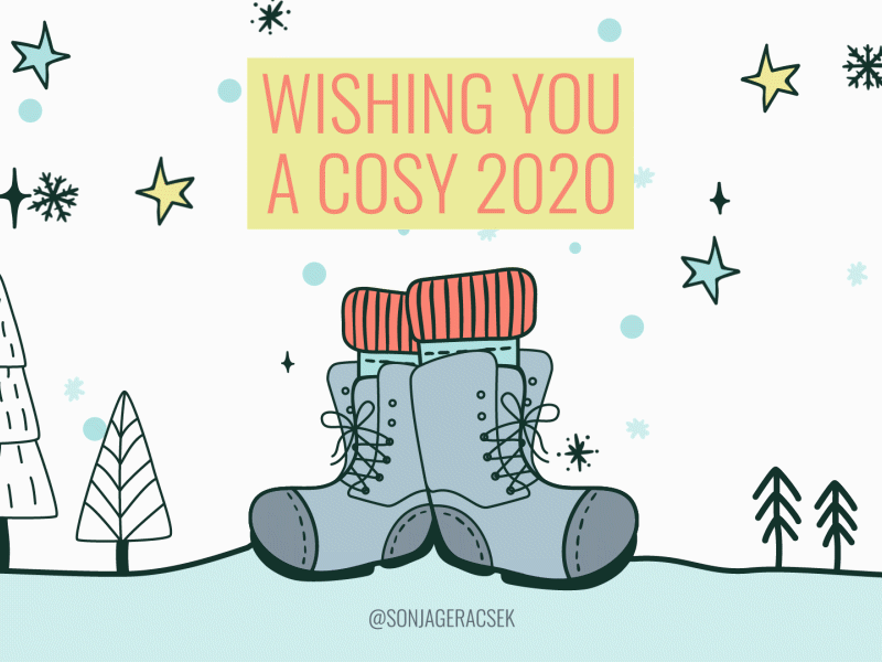 Wishing You a Cosy 2020 after effects animation cosy flat illustration loop motion design motion graphics new year pastel season snow vector winter winter is coming