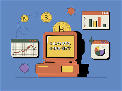 Crypto love bitcoin btc crypto cryptowallet currenncy finance graphic design illustration money system technology