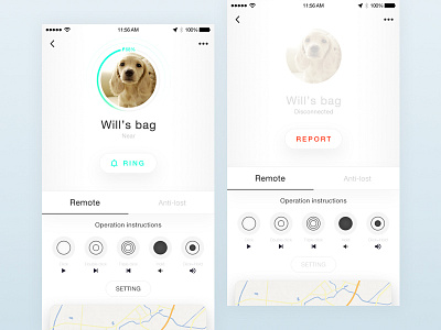Remote control app android app card connect control dog ios lost mobile pet remote ui