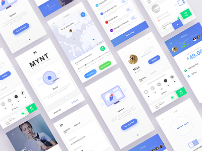Key pages of remote control app - MYNT apple card clean connect demo device inspiration interaction interface keypage pay welcome