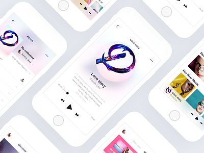 More pages from Musicer advice card clean color download light music play time ui ux
