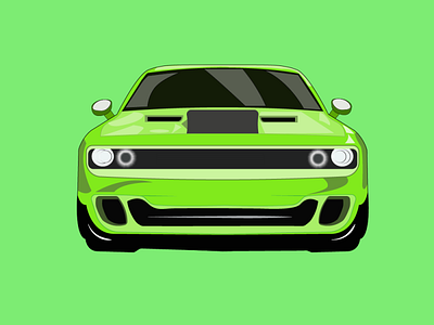Dodge Challenger 3d adobe branding car challenger dodge graphic design green illustrator