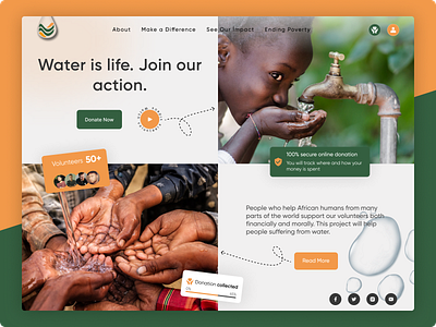 Help Africa africa design help ui ux water web