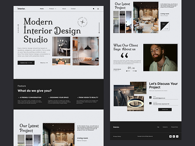 Interior design landing page