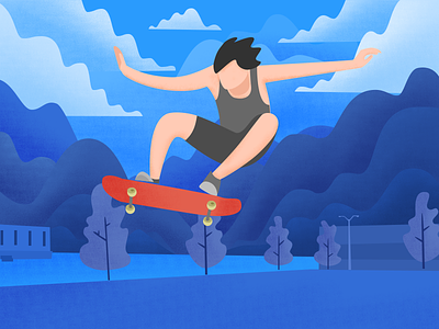 Skateboarding Guy ad illustration photos skateboard skateboarding