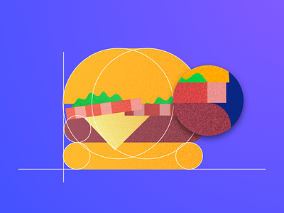 Burger burger geometric gradient illustration kit material shahnawaz texture ui8