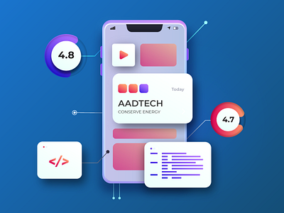 AADTECH app art brand branding clean design development flat graphic design icon illustration illustrator logo minimal typography ui ux vector web website