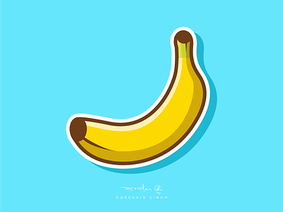 Banana Vector adobe adobe illustrator banana concept creative dribbble flat illustration fruit fruit vector illustration illustrator tutorial