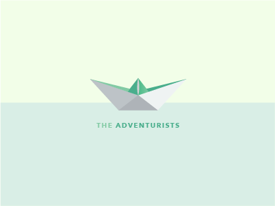 Adventurists logo boat branding illustrator logo origami paper