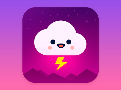 Weather Forecast Main Icon cloud cute lightning rain stars sweet weather weather forecast weather icon