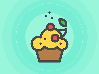Muffin cupcake dessert food icons vector