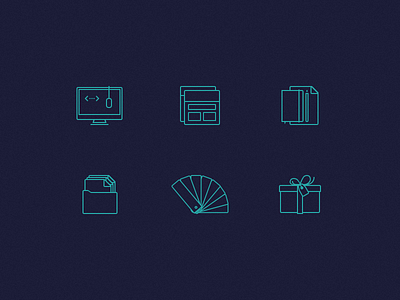 Outlined Icons for Blog Categories color palettes files gift icons monitor notebook outlined pen ui