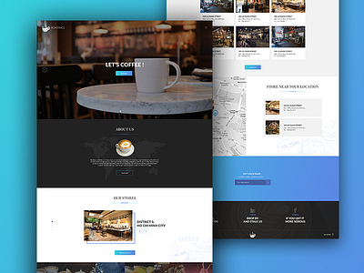 Romance coffee - Premium XD template coffee landing page level simplicity offer premium xd template special ui usability user experience design ux website coffee website interface