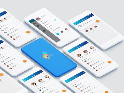 Phoenix mobile app - Message Feature app blue chat design gradient material message message box mobile mobile app ui