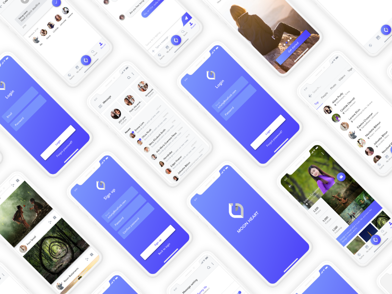 Download Moon heart - Social images sharing  Adobe XD - free download by Tung Chi Vo on Dribbble