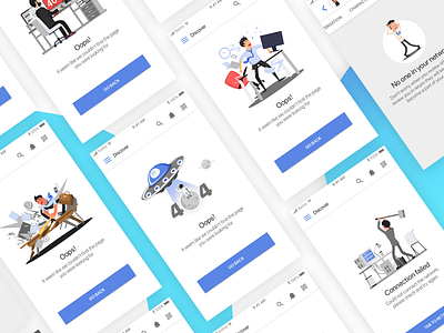 404 Illustration mobile app pages