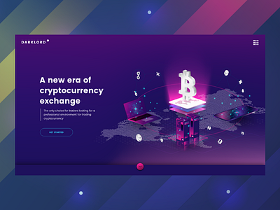 Cryptocurrency exchange website bitcoin blockchain crypto etherenum home illustrations isometric landing page page vietnam web design