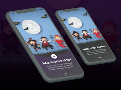 Halloween onboarding mobile app