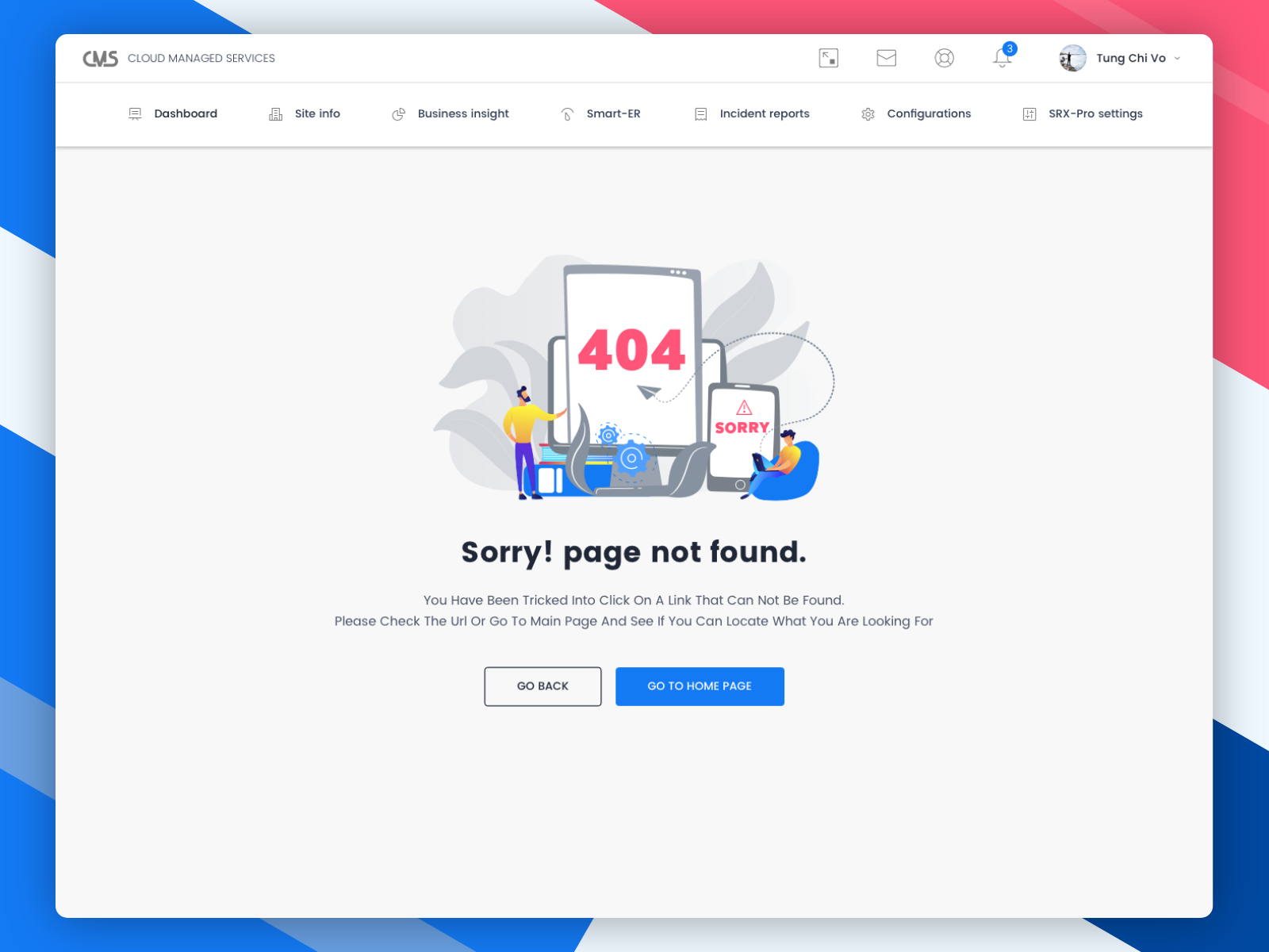 404 page not found designed by Tung Chi Vo. 