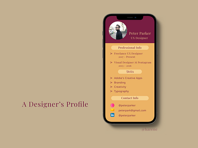 Day #006 of Daily UI Challenge ~ User profile