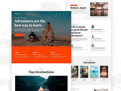 Travel Blog Design adventure blog blogger builder concept design example homepage influencer traveller landing page tourism tourist travel ux vlogger webdesign website wordpress