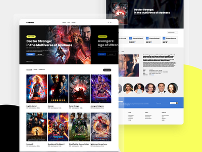 Movie Theatre Website Concept cinema comic concept design example homepage landing page movie online popcorn theatre tickets ui ux webdesign website