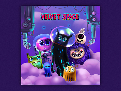 Velvet Space (Slot Game) 2d characters design dribbblers gambling illustraion logo slot
