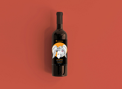 Wine Label for Sanikidze Winery 2d branding composition design dribbblers graphic illustration logo photoshop
