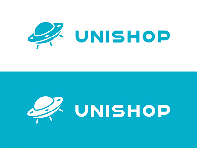 Logo for Unishop alien beautiful company design flat logo minimal onlineshop shop submarine ufo uni