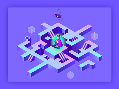 For Unipay 2d design for web forgot password illustration inhuman labirinth maze purple ui