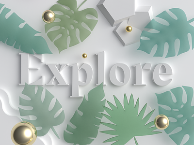 Explore 3d 3d typography free freebie freebies gold green jungle jungle minds leaf natural organic typogaphy wallpaper white