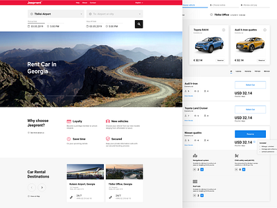 JeepRent car design rent site ui ux web webdesign website