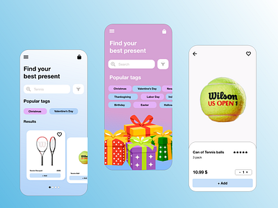 Gifts app branding design typography ui ux