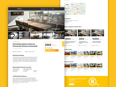 Design for a workspace sharing website design typography ui workspace yellow