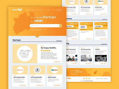 Website Startups Overview design illustration typography ui yellow