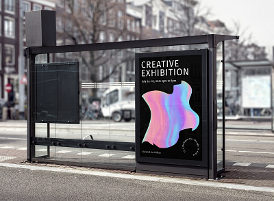 Poster illustration art design gradient illustration poster typography vector