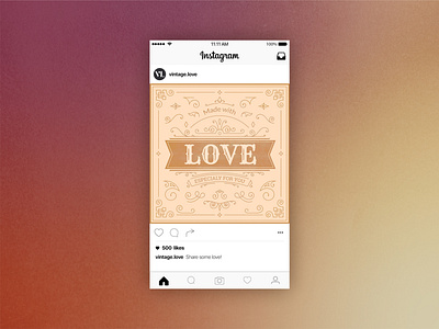 Instagram Post Love branding design illustration instagram logo multigradient post typography vector vintage