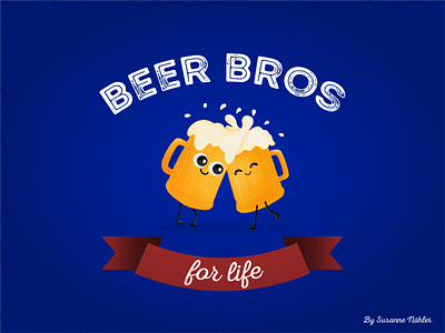 Today is the International beer day! beer cute design friends grain illustration typography