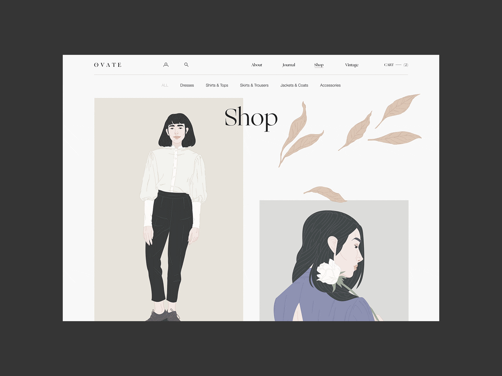 Ovate — Scrolling Shop Page animation art branding clothes design dribbble fashion illustration ovate projects promo ui web
