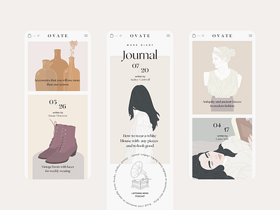 Ovate — Mobile Journal Screen fashion illustration mobile ovate projects ui