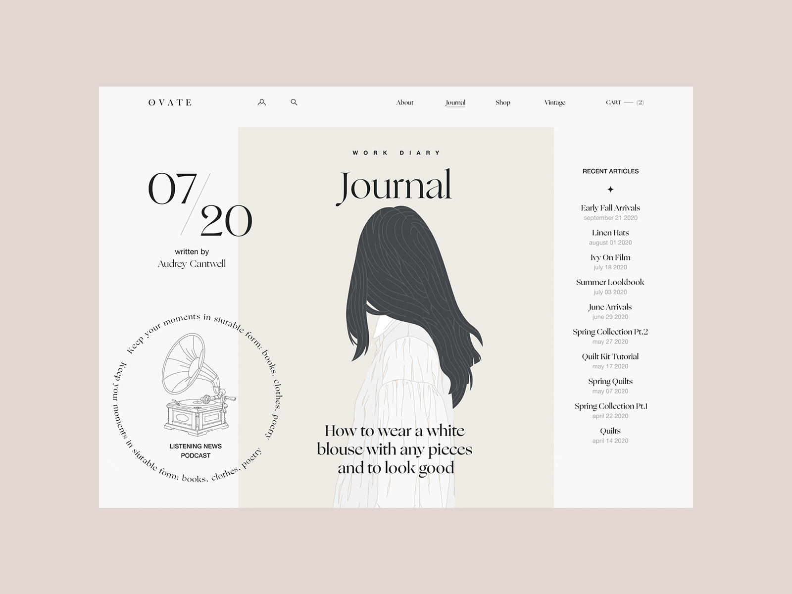 Ovate - Loading Journal Page design illustration projects ui web