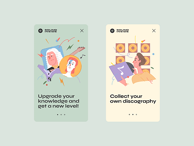 Sound Inside — Onboarding Screens app design illustration music onboarding screen sound ui ux