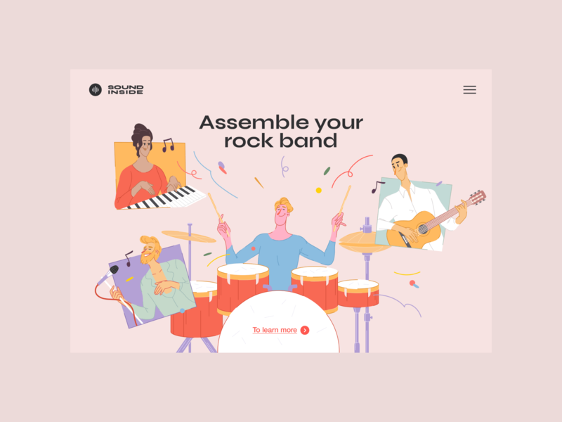 Sound Inside — Your Rock Band Page design illustration sound ui web