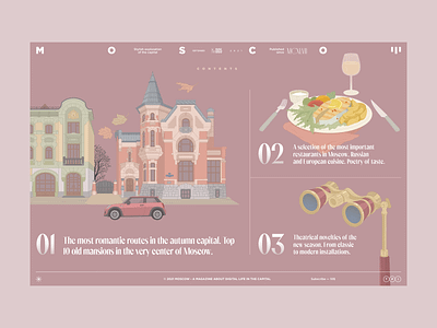 Moscow — Contents Page capital design illustration magazine moscow ui ux web