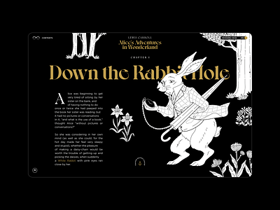 Alice in Wonderland — Down the Rabbit Hole alice in wonderland design illustration lewis carroll ui ux web