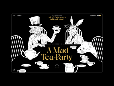 Alice in Wonderland - A Mad Tea-Party alice in wonderland illustration lewis carroll ui ux web